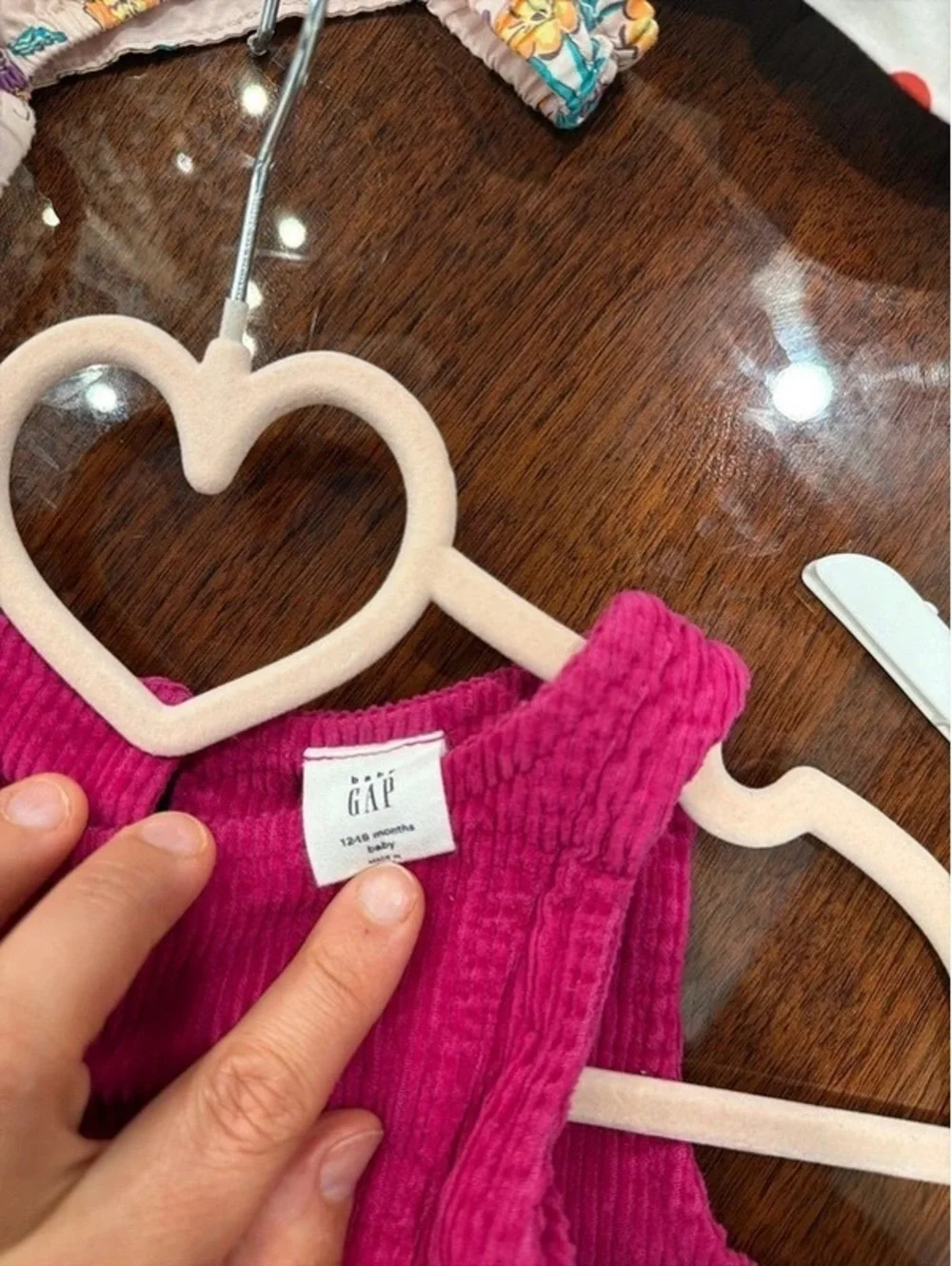 GAP Baby Girls 12-18 Months Pink Corduroy Peplum Top